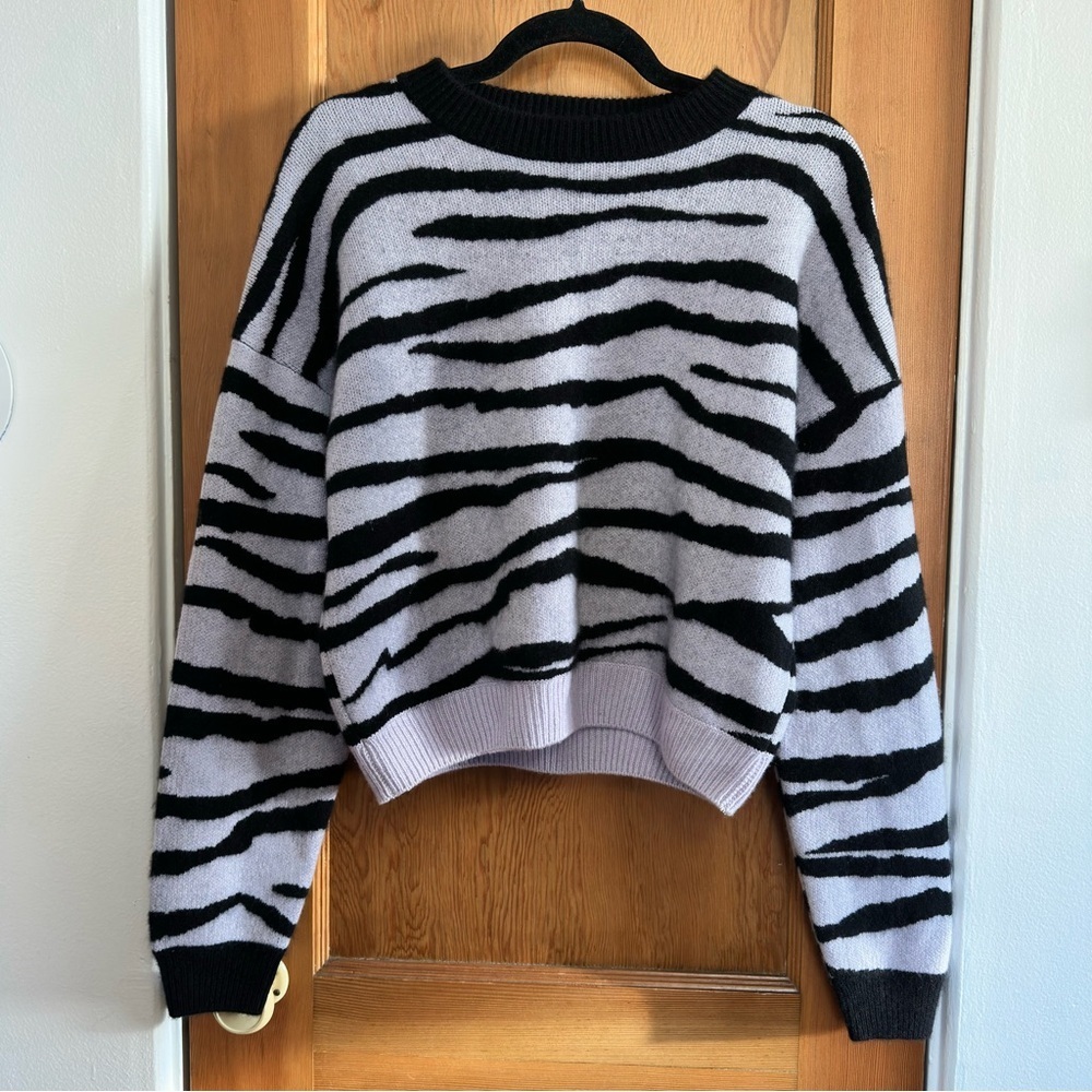 naadam 100% cashmere zebra print sweater